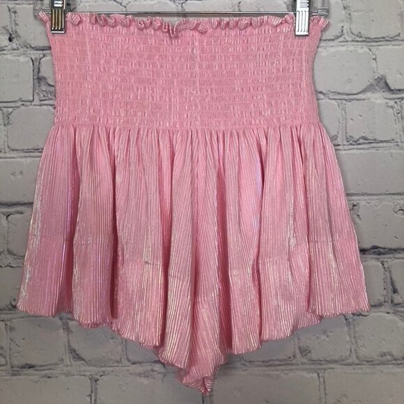 Queen Of Sparkles Swing Shorts Size S Pink Shimmer Iridescent - Picture 2 of 5